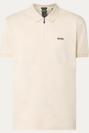 HUGO BOSS Philix Pima regular fit polo met halve rits en logo