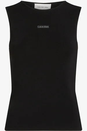 Calvin Klein Aansluitende mouwloze top met ribstructuur