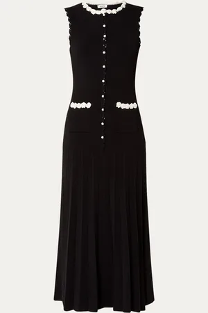Sandro Midi jurk met imitatieparels en plooidetail