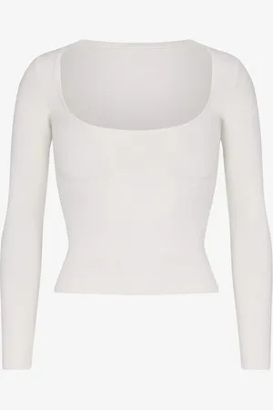 SKIMS Cotton Jersey longsleeve met rechthoekige hals