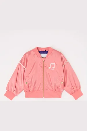 Mini Rodini Gewatteerd bomberjack met logoborduring en backprint
