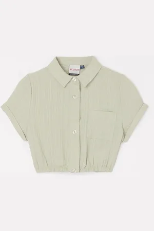 Retour Nina cropped blouse met borstzak