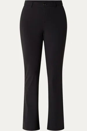 Expresso High waist flared fit pantalon van travelstof met steekzakken