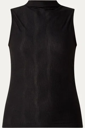 Expresso Mouwloze top in lyocellblend met structuur