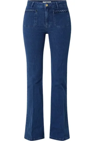 Fifth House Ginna Blue high waist flared jeans met donkere wassing met opgestikte zakken
