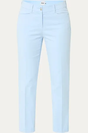 Brax Mara mid waist slim fit cropped chino met steekzakken