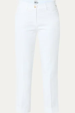 Brax Mara mid waist slim fit cropped chino met steekzakken