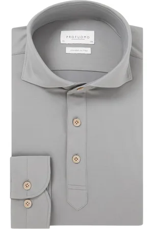 Profuomo Japanese knitted regular fit polo met stretch