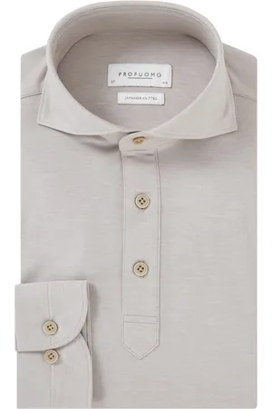 Profuomo Japanese knitted regular fit polo met stretch