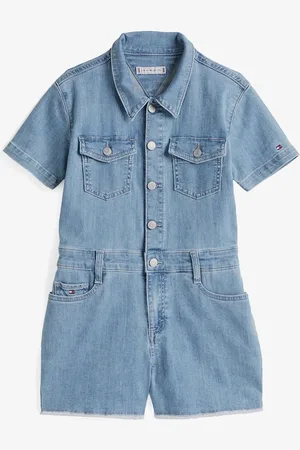Tommy Hilfiger Straight fit playsuit van denim met steekzakken