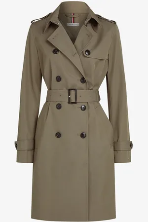 Tommy Hilfiger Double-breasted trenchcoat van biologisch katoen met ceintuur