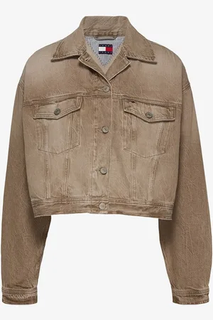 Tommy Hilfiger Oversized cropped jack van denim met borstzakken