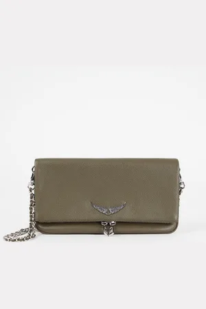 Zadig & Voltaire Rock Grained clutch van leer