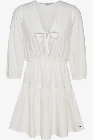 Tommy Hilfiger Poplin mini blousejurk van biologisch katoen