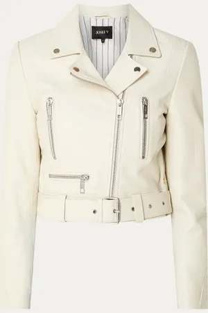 Josh V Lua cropped bikerjack met ceintuur en ritszakken