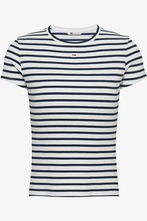 Tommy Hilfiger T-shirt met ribstructuur en logoborduring