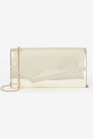 Jimmy Choo Emmie clutch met metallic finish en afneembare schouderriem
