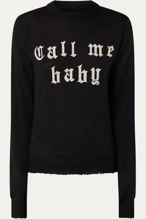 Zadig & Voltaire Ivy fijngebreide trui van merino wol met ingebreid patroon en strass