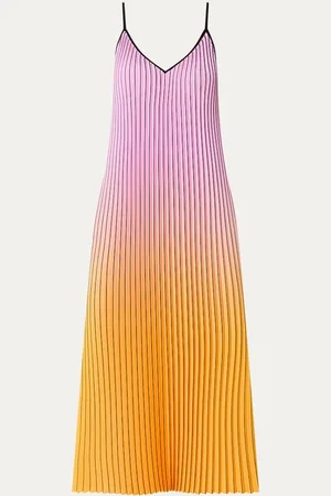 Essentiel Antwerp Haurus midi jurk met plissé en dip-dye dessin
