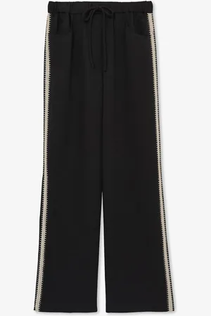 Reiss Inaya high waist wide fit broek met borduring