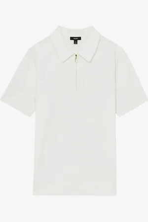 Reiss Berkley regular fit fijngebreide polo met halve rits