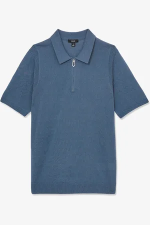 Reiss Berkley regular fit fijngebreide polo met halve rits