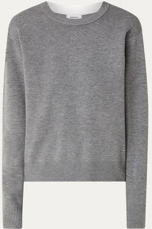 Sandro Fijngebreide pullover met logoborduring