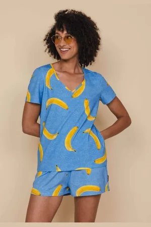 Snurk Banana Blue pyjamatop met print