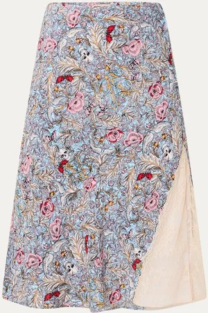 Zadig & Voltaire Jayla midi rok met bloemenprint en details van kant
