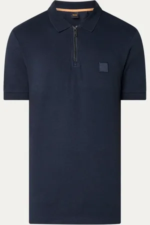 HUGO BOSS Regular fit polo van piqué katoen met halve rits