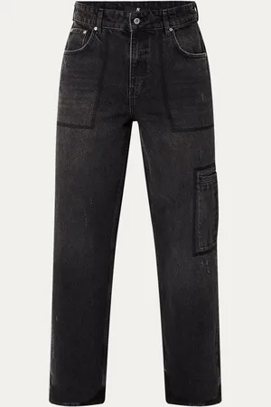 Represent R3 Drive wide leg jeans met destroyed afwerking