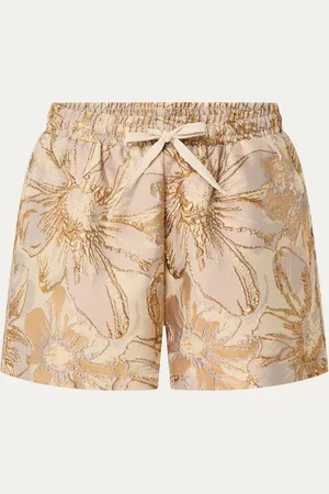 Josh V Florian high waist straight fit korte broek met jacquard dessin en lurex