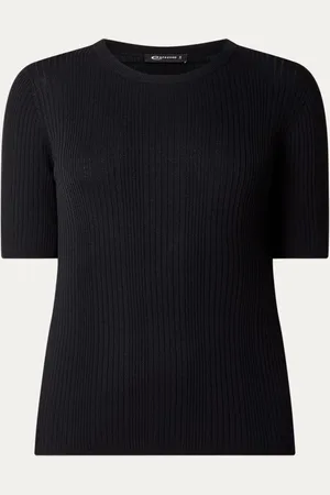 Expresso Ribgebreide top met ronde hals