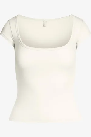 SKIMS Cotton Jersey t-shirt met rechthoekige hals