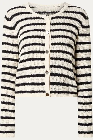 Expresso Grofgebreid vest met streepprint