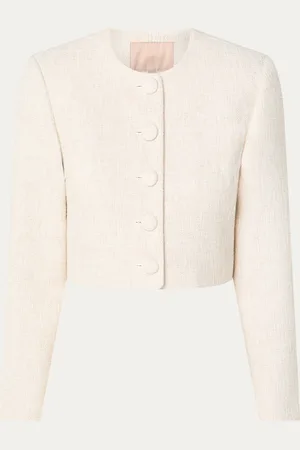 Josh V Remi cropped blazer met tweed-look en lurex