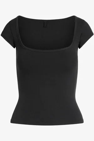 SKIMS Cotton Jersey t-shirt met rechthoekige hals