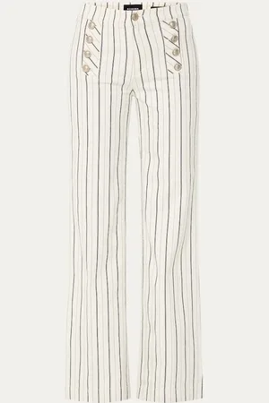 Rosner Audrey high waist straight leg jeans met streepprint