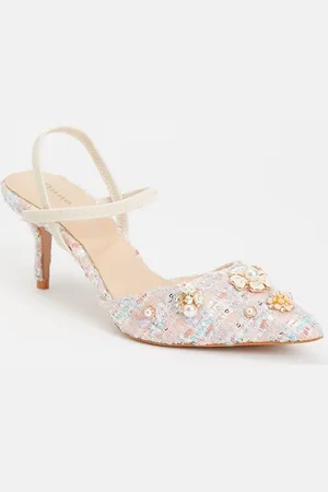 Dune Diana slingback met tweed-look