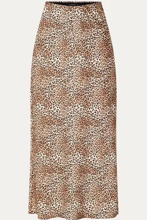 NIKKIE. Irene maxi rok van satijn met panterprint