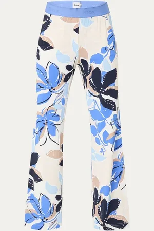 Brax Maine high waist straight fit palazzo broek met print