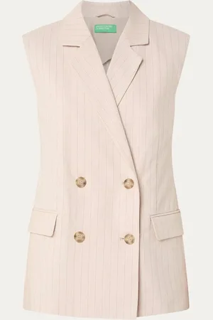 Benetton Double-breasted gilet in linnenblend met streepprint