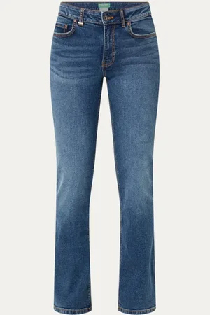 Benetton Sharon high waist straight leg jeans met medium wassing