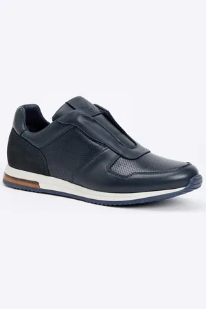 Dune Triology sneaker van leer met suède details