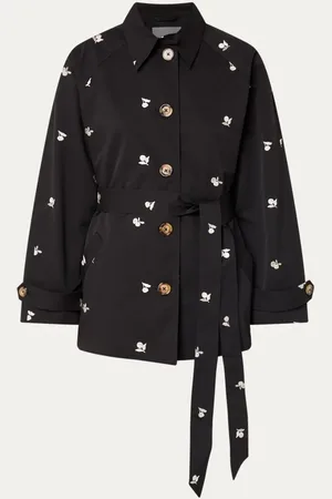 Fabienne Chapot Troy trenchcoat met ceintuur en borduring