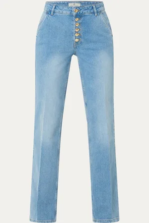 Fifth House Gabby high waist straight leg jeans met lichte wassing