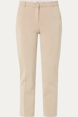 Brax Maron mid waist tapered fit cropped pantalon