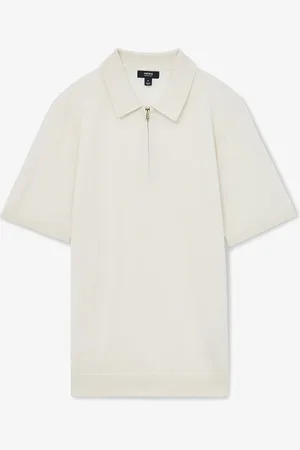 Reiss Maxwell polo van merino wol met halve rits