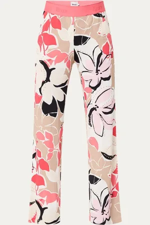 Brax Maine high waist straight fit palazzo broek met print