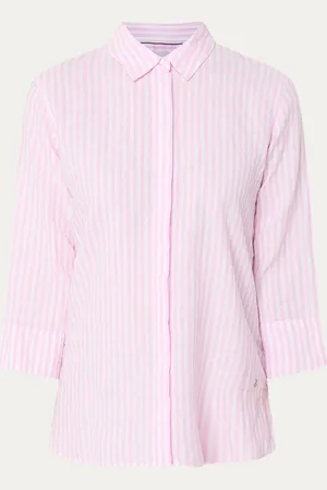 Brax Vicki blouse in linnenblend met streepprint